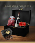Coffret « Sensualité » Vin + Bougie de massage + Chocolat + Petales de rose